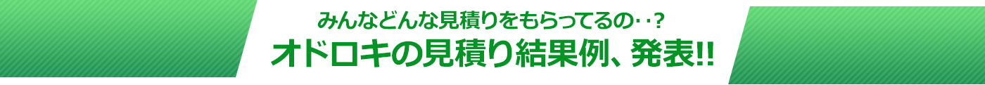 オドロキの見積もり結果例、発表!
